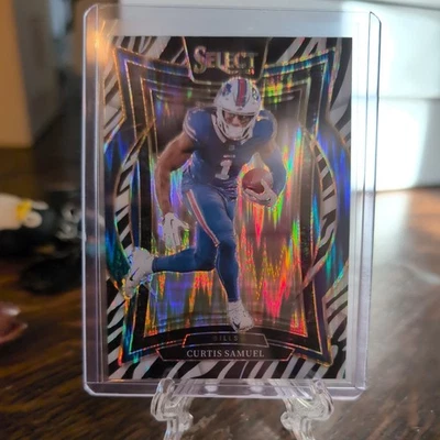 2024 Panini Select Football ZEBRA PRIZM CURTIS SAMUEL SSP🔥 - Image 1 of 2