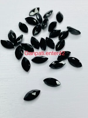 Espinela Negra Piedras Preciosas Sueltas Facetadas Corte Marquesa 8x4 mm Natural Lote de 4 Piezas E7 Foto 1 de 4