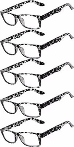 Schmale Retro Mode Stil Rechteckig Leopardengestell Klare Gläser Brille 5 Stück - Bild 1 von 1
