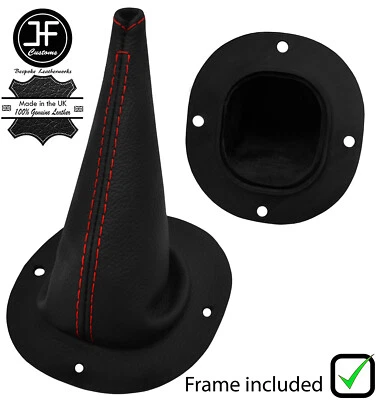 RED STITCH REAL LEATHER GEAR GAITER OVER RUBBER+PLASTIC FRAME FOR MG MGC GT - image 1 of 2