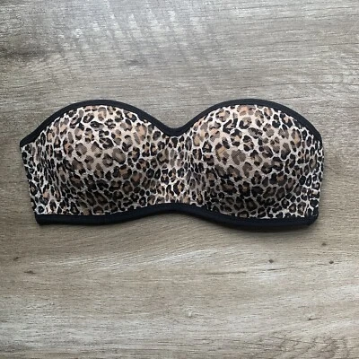 Sujetador Victorias Secret ROSA Bandeau Talla S Encaje Estampado Leopardo Pushup Acolchado Nuevo sin Etiquetas Foto 1 de 4