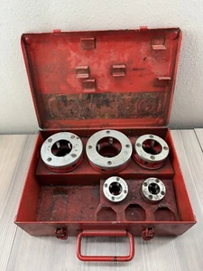 Rothenberger Pipe Threader Dies Set Lot & Case: 2", 1 1/2", 1 1/4", 3/4" 1/2" - Picture 1 of 8