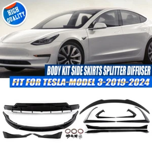 16X Full Body Kits Front Splitter Rear Spoiler Diffuser For Tesla Model 3 17~23 - Picture 1 of 15