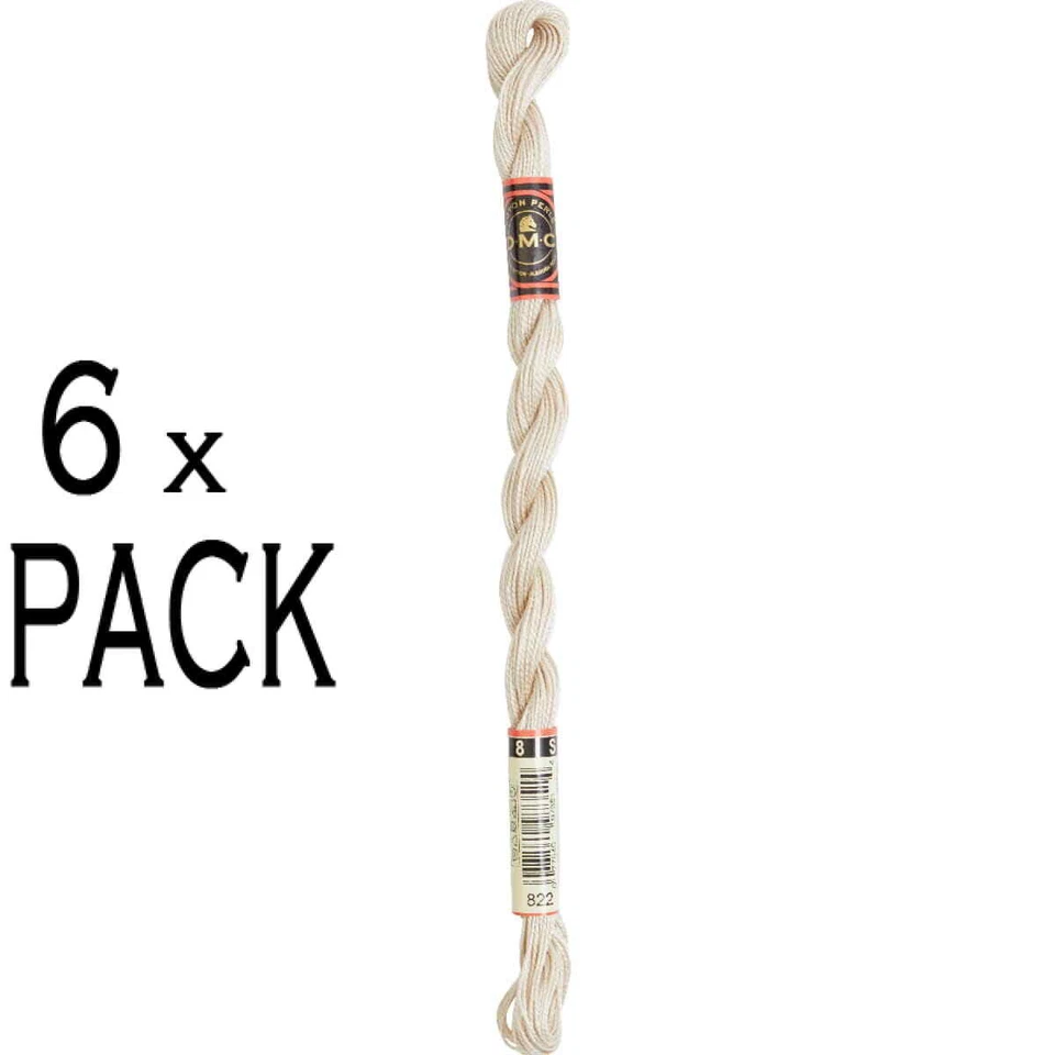 6x DMC Perlgarn Stärke 8, 25 m, 115AR/8-822, VPE - Bild 1 von 1