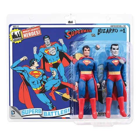 DC Comics Retro Style 8 Inch Retro Figure Two-Packs: Superman Vs. Bizarro Cover