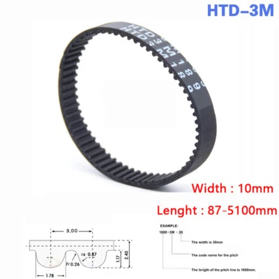 MARKENLOS HTD-3M Zahnriemen, geschlossen, Synchronriemen, Antriebsriemen, CNC, closed belt