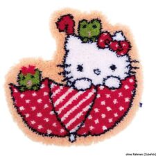 Vervaco Latch Haken Form Teppich Set Hello Kitty im Regenschirm, Zum Selbermachen