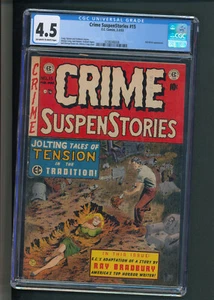 Crime SuspenStories #15 CGC 4.5 OWTW Pages Buried Alive Cover - Picture 1 of 2