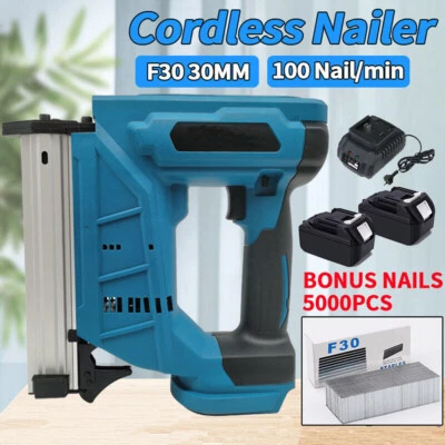 Brushless Cordless Brad Nailer Straight Finish Nail Gun with 0/1/2 Battery - image 1 of 4