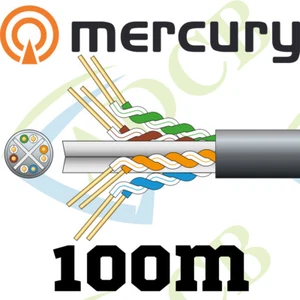 Mercury Cat6 U/UTP Outdoor Netzwerkkabel 100m 305m schwarz Ethernet Rolle - Bild 1 von 1