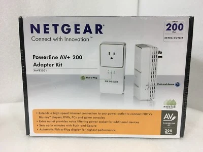 BRAND NEW NETGEAR Powerline AV+ 200 Adapter Kit XAVB2501 NIB - Image 1 of 4