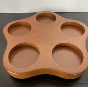 Pottery Barn Kids Mini Bucket Brown Wood Lazy Susan Crafts Organizer Server - Picture 1 of 4