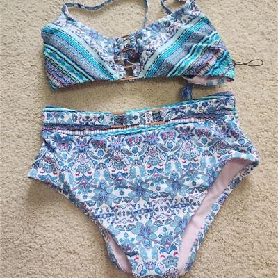 Nanette Lepore size 10 new without tags, teal patterns with rose gold details - Image 1 of 4