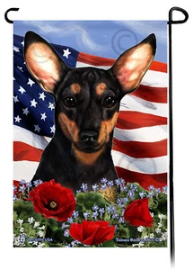 Patriotische Blumen Garten Flagge - schwarz und hellbraun Chiweenie - Bild 1 von 1