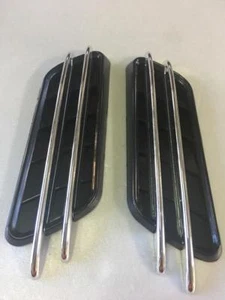 CUBIERTA DE VENTILACIÓN DECORACIÓN DE FLUJO DE AIRE GUARDABARROS DE COCHE Cromo NEGRO X 2 PIEZAS - Imagen 1 de 5