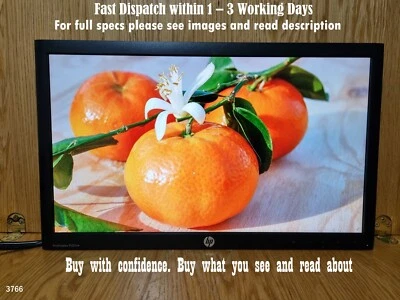 HP 21.5” inch Full HD DP (DisplayPort) VGA LED Widescreen Monitor. HP ProDisplay - Image 1 of 4