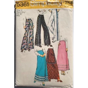 Pantalones de pierna ancha con patrón de costura de colección, maxi falda, cintura 26,5 - Simplicity 5361 G - Imagen 1 de 6