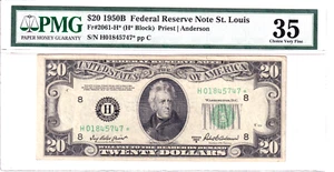 1950-B $20 FRN St Louis *STAR* PMG Choice Very Fine 35 #H01845747* - Picture 1 of 2