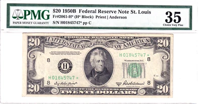 1950-B $20 FRN St Louis *STAR* PMG Choice Very Fine 35 #H01845747* - Image 1 of 2