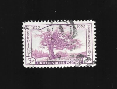 Scott# 772, 1935, 3 Cent Connecticut Tercentenary Used Stamp  - Image 1 of 2