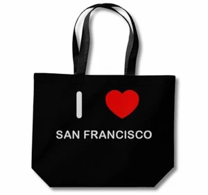 Bolso de compras de algodón San Francisco I Love (negro, blanco, natural) - Imagen 1 de 8