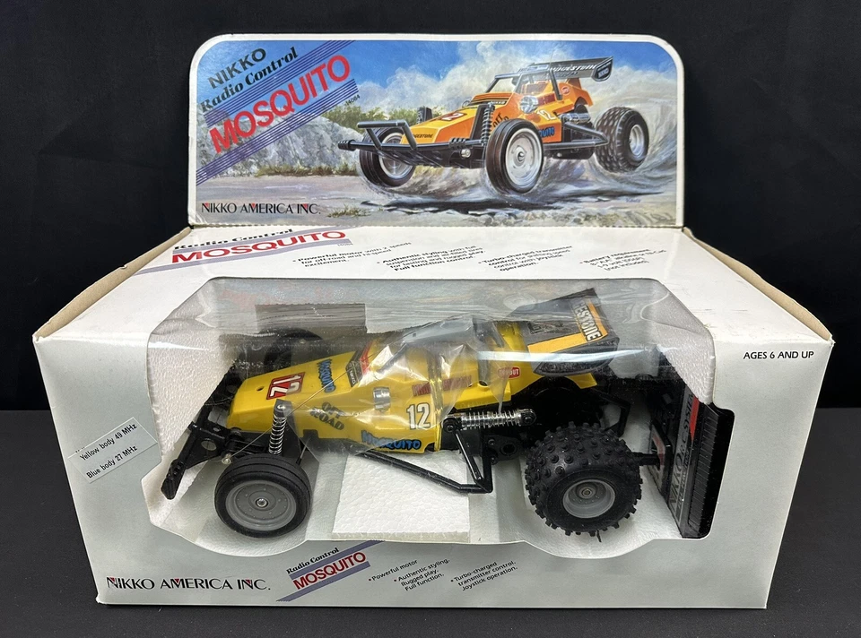 RARE NEW IN BOX NIKKO MOSQUITO Frame Buggy RC Car 1985 1/14 Scale #14084 Yellow - Image 1 of 4