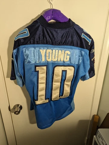 Vince Young #10 Reebok On Field Tennessee Titans Jersey NFL Men's Sz 48 Blue Cover