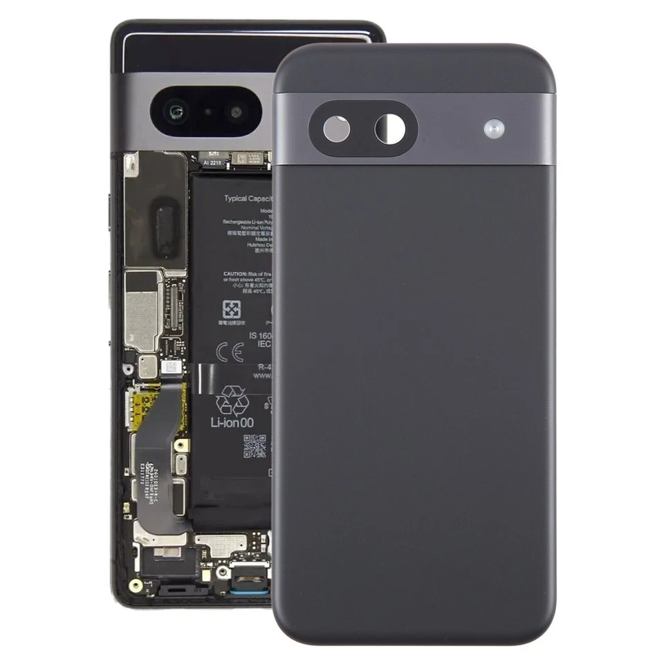 For Google Pixel 8a Battery Cover Rear Back Cover Door with Camera Lens (Black) - Image 1 of 1