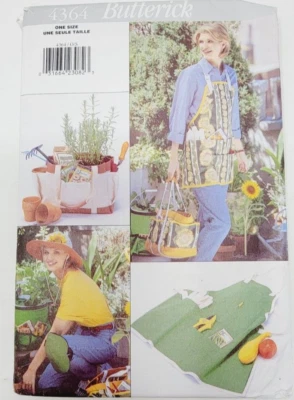 Butterick 4364 Garden Accessories Apron bag hat bucket cover Sewing Pattern - Image 1 of 3