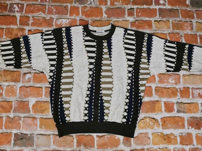 Carlo Colucci Vintage Jersey Gris Caqui Verde Azul Colorido Informal Gr: L Punta - Imagen 1 de 4