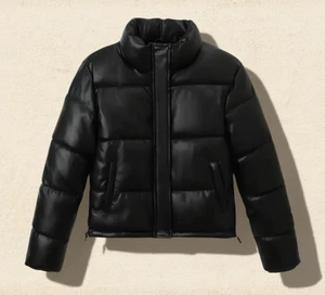 Women’s Genuine Leather Puffer Coat – Stylish Winter Outerwear - Picture 1 of 9