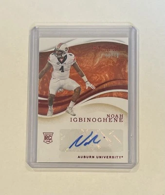 2020 Panini Immaculate Collection - Autographs Noah Igbinoghene #56 Red /49  - Image 1 of 2