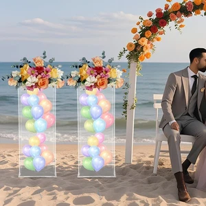 Art Sculpture Stand Acrylic Flower Stand Clear Display Cube Flower Tower Stand - Picture 1 of 16