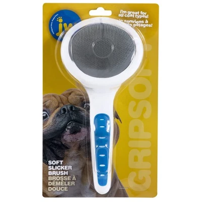 Escova Slicker de Pin Macio para Cachorro Pet Gripfsoft com Punho de Borracha Antiderrapante (Angled Sta... - Imagem 1 de 4