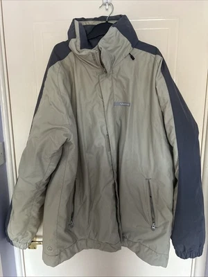 Mens Quechua Rain Coat Size Xxl 2xl Cream Fleece Lined Jacket Foldaway Hood - Image 1 of 4