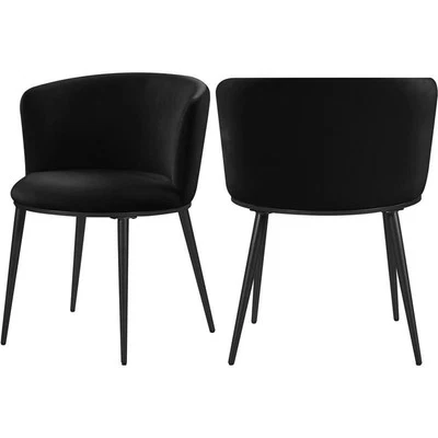 Meridian Furniture Skylar Black Velvet Dining Chair (Set of 2)