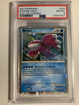 Kyogre Shiny SL6 Call of Legends Holo Pokemon 2011 PSA 8  - Image 1 of 2