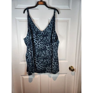 NEW Women's sz 5 Torrid Blue Leopard Cami Tank Top 5X - Picture 1 of 6