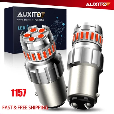 1157 LED Bulb For Brake Stop Tail Red light CANBUS Lamps Replacement Pair AUXITO - Image 1 of 4