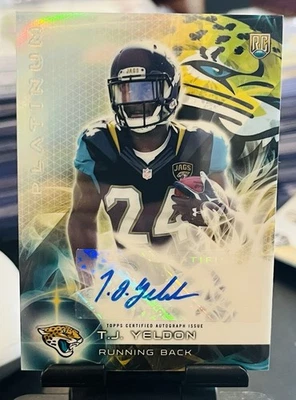 2015 Topps Platinum - Autographed Rookies T.J. Yeldon #AR-TY (AU, RC) - ALABAMA  - Image 1 of 2