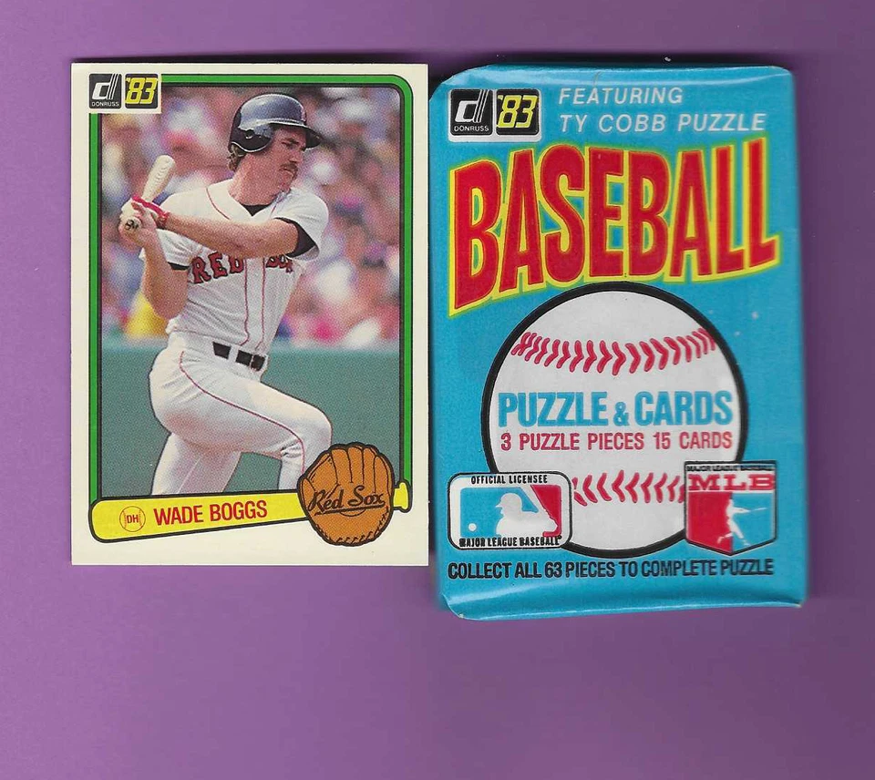 Paquete Donruss Baseball BBCE 1983 + Tarjeta de novato Donruss Wade Boggs #586 1983 Foto 1 de 4