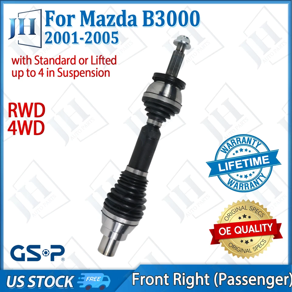 Eje CV pasajero delantero derecho original para Mazda B3000 B4000 2001-2005 4x4 tracción trasera Foto 1 de 4
