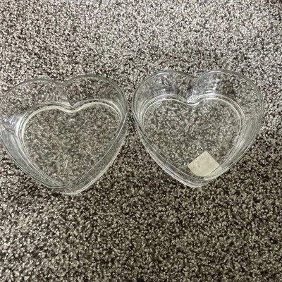 Libbey Tazón de Vidrio en Forma de Corazón Plato de Caramelo Plato de Baratija 6" ¡Juego de 2 San Valentín!  Foto 1 de 4