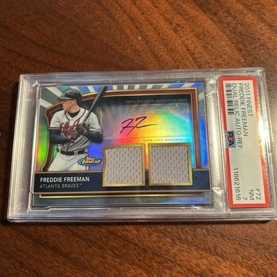 Freddie Freeman (2011): Topps Finest Auto /499; PSA 7 - Image 1 of 2