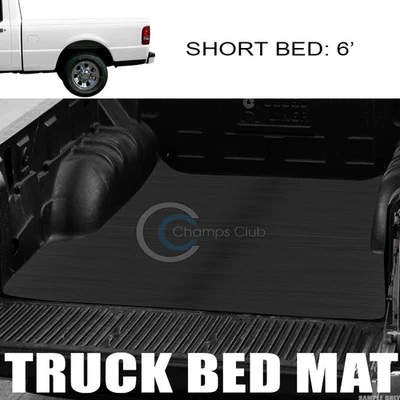 For 83-12 Ford Ranger Pickup 6 Ft Horizontal Style Rubber Truck Bed Mat Liner V2 Foto 1 de 4
