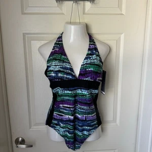 Your Best Look Size 14 NWT Geometric Print Multicolor Tummy Control Swimsuit - Picture 1 of 8
