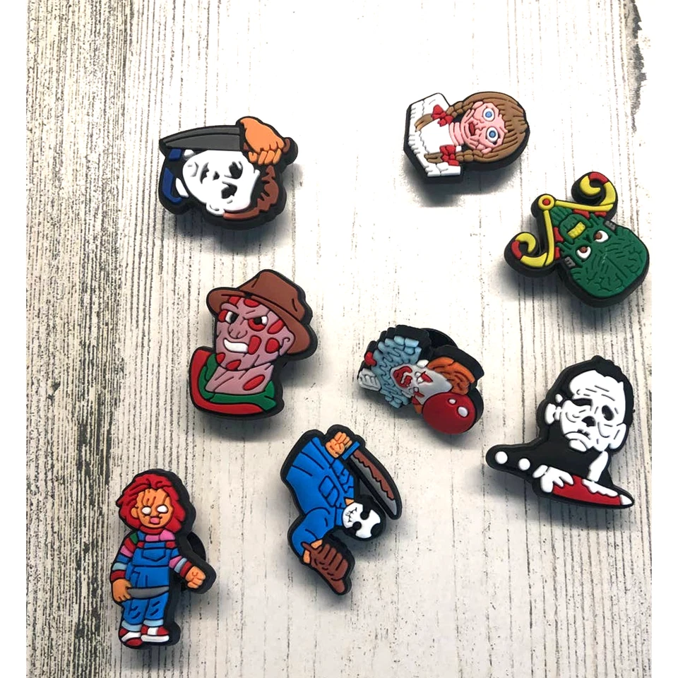 Dijes de cocodrilo Jibbitz de película de Halloween de miedo de 8 piezas Foto 1 de 1