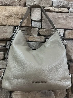 Michael Kors Bedford Gray, Khaki Leather Satchel Shoulder bag Purse - Image 1 of 4