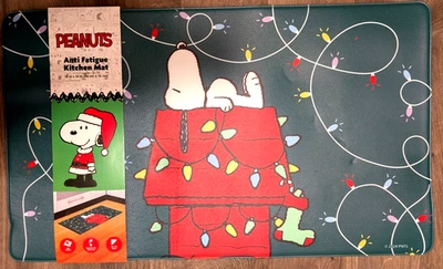 Alfombra de cocina antifatiga Peanuts Snoopy Christmas Doghouse 18 x 30 pulgadas - nueva con etiquetas Foto 1 de 4