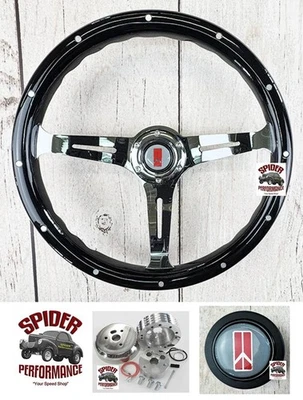 Oldsmobile 1969-1989 volante madera 15" Black Widow Premium Foto 1 de 4